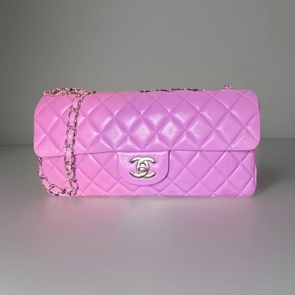 Chanel Handbags - Chanel mauve Pink Quilted Lambskin Valentine's Day East West Single Flap Bag